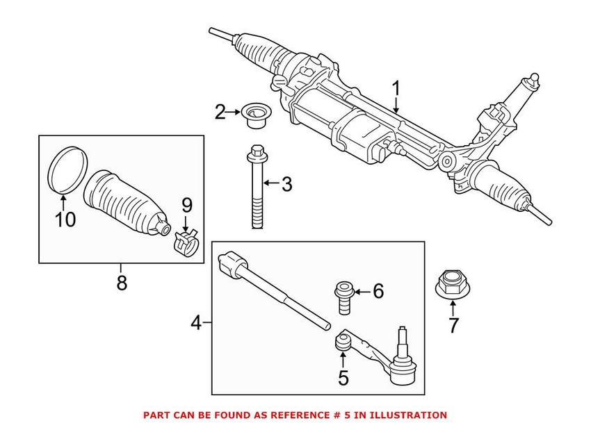 BMW Tie Rod End - Front Passenger Side Outer 32106858738